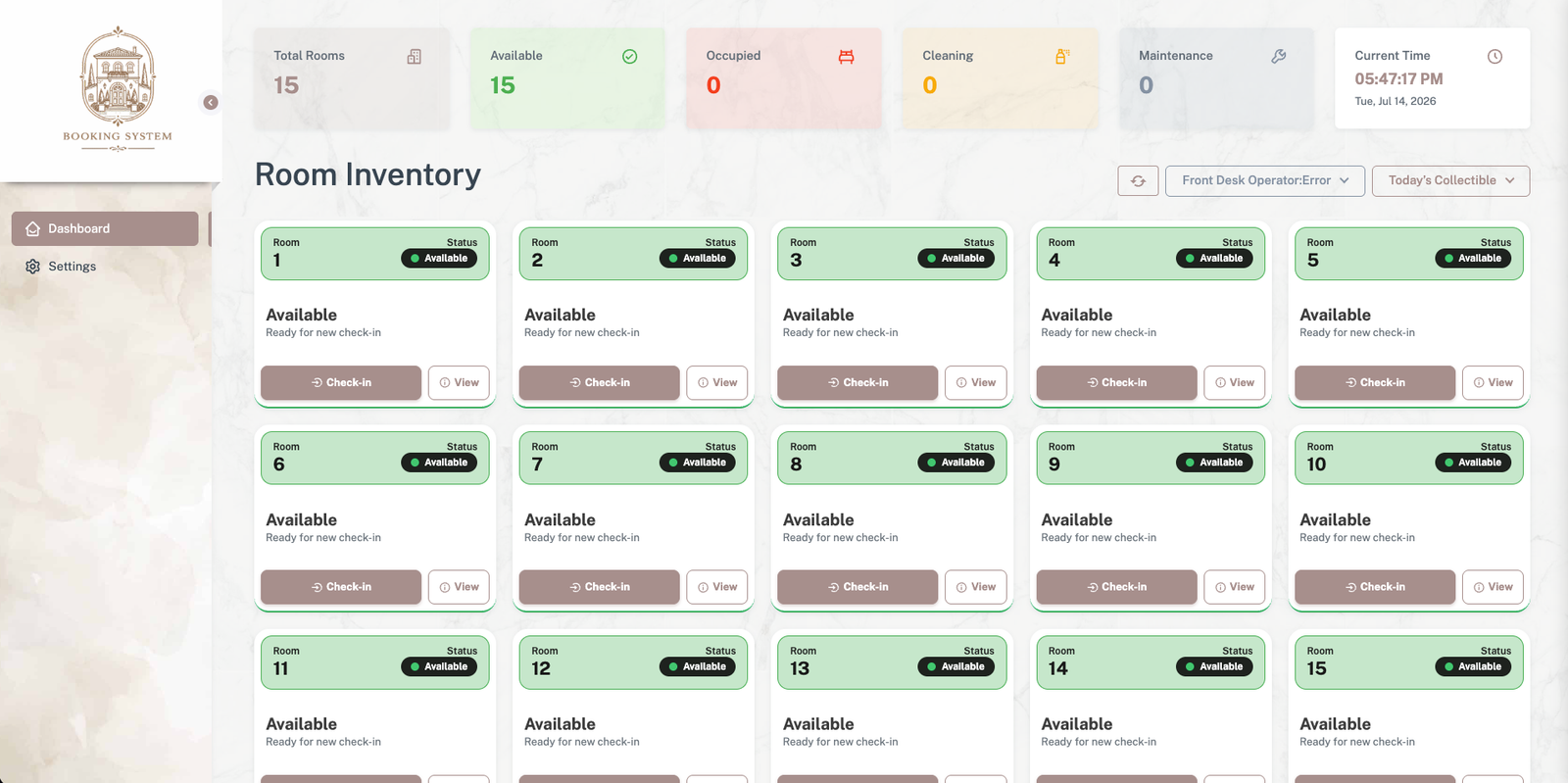 Offline Walk-in Booking System screenshot